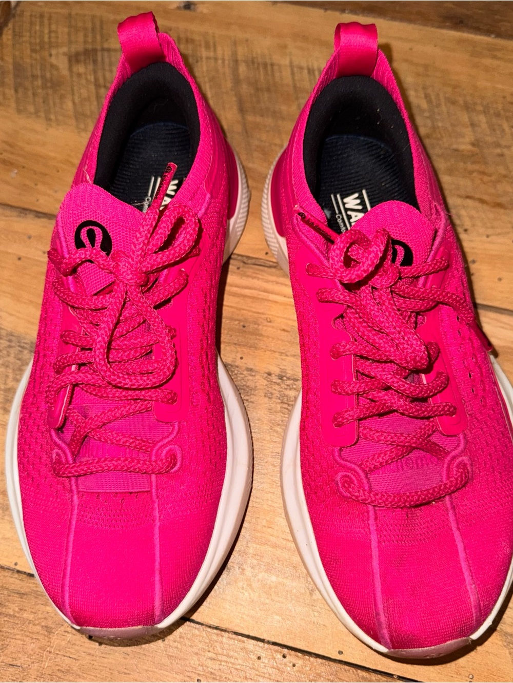 lululemon athletica Women's Bright Pink Knit Lace-Up Sneakers